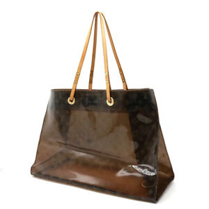 Louis Vuitton Brown Beach Monogram Vinyl Shoulder Cabas Clear Tote Cruise Bag